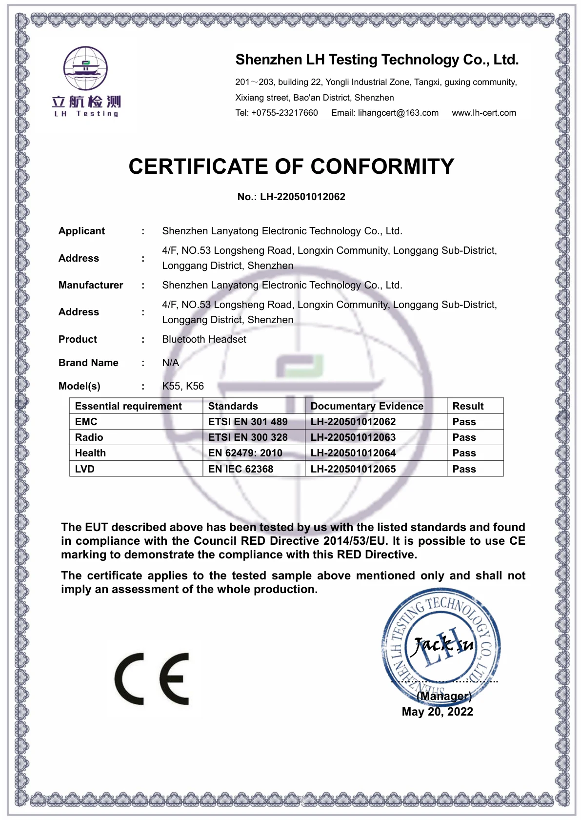 CE-RED original document