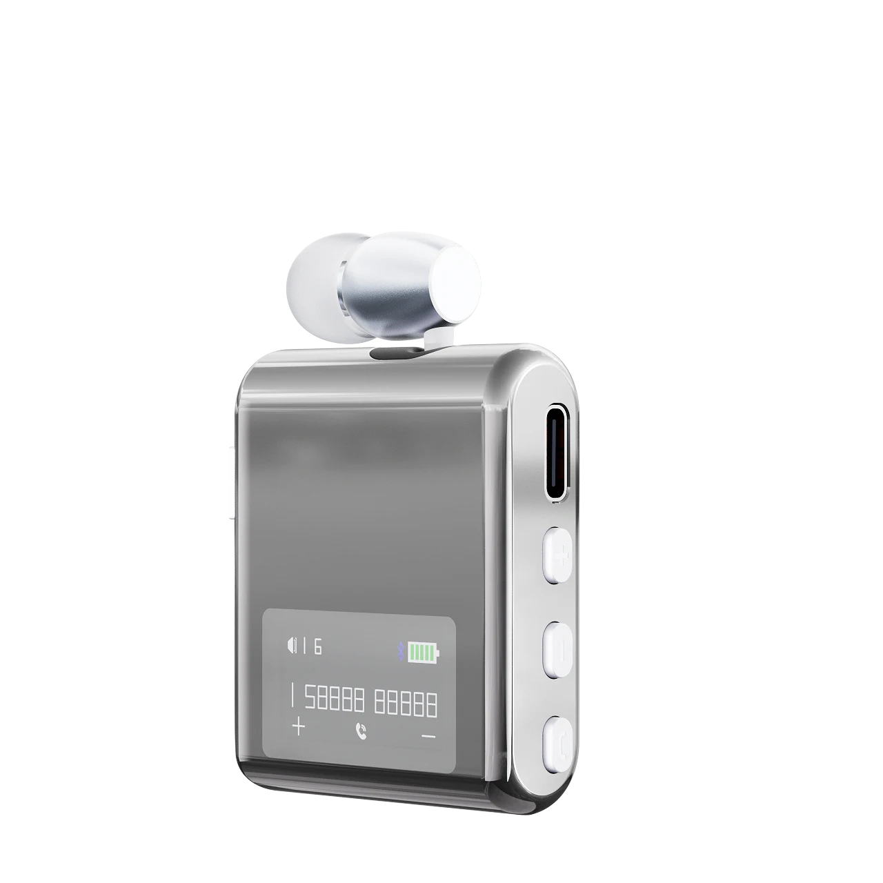 K89 in Silver — Three-quarter view