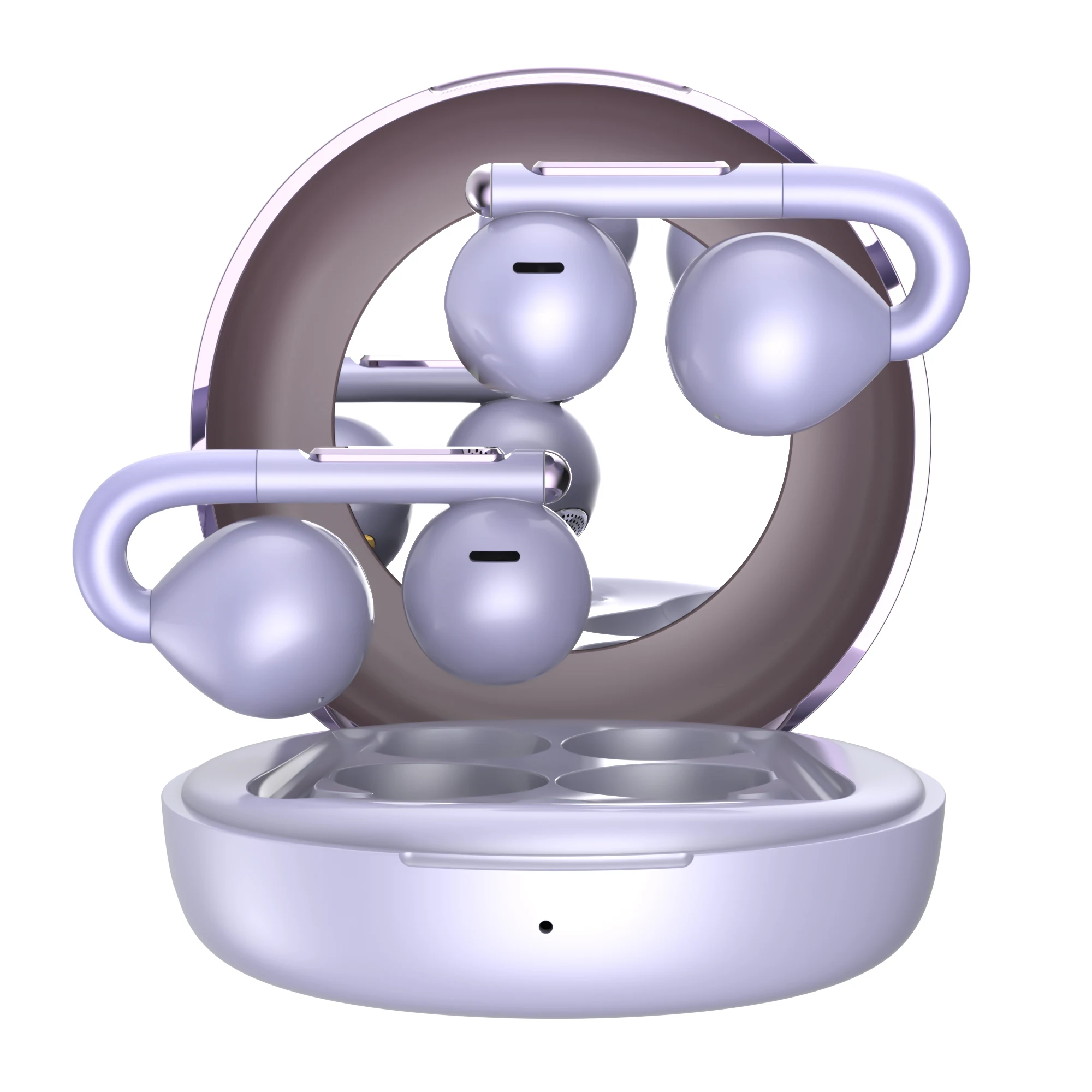 F27A in Purple — Earbuds & case