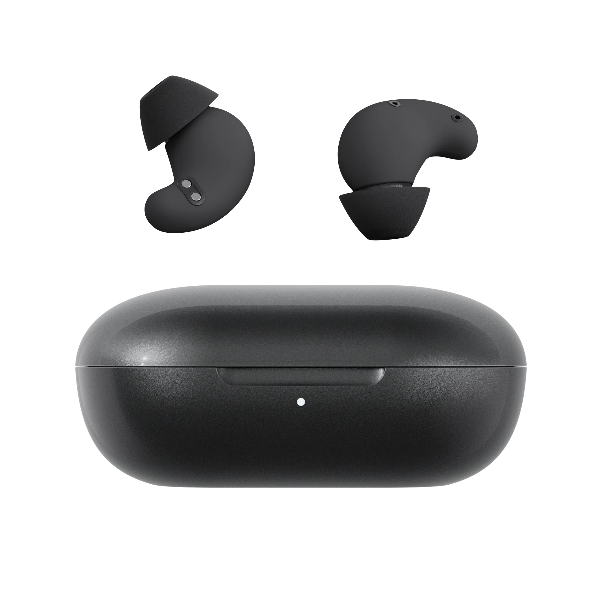 S1 in Black — Earbuds and case