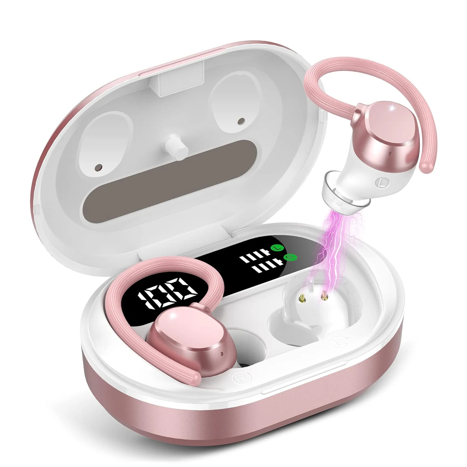 Q35 in Pink — Earbuds & charging case
