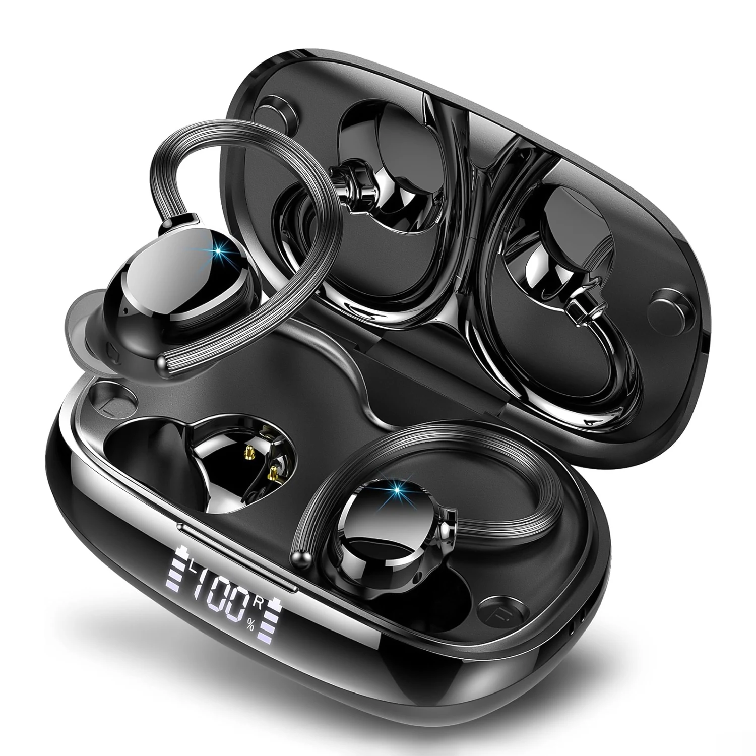 Q61 in Black — Earbuds & charging case